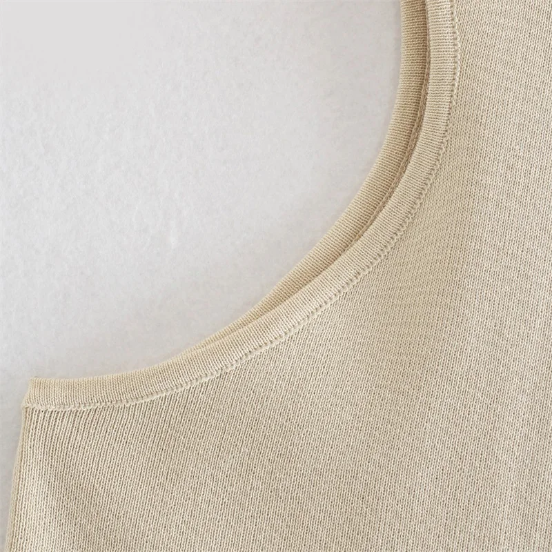 

Woman Knitted Tank Top Fashion Sexy Irregular Hollow Out Off Shoulder Sleeveless Slim Tanks Vest Casual Basic Solid Cropped Top