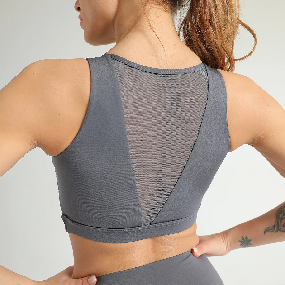 NCLAGEN бюстгальтеры для йоги тренажерный зал спорт тренировка бег сетчатый кроп