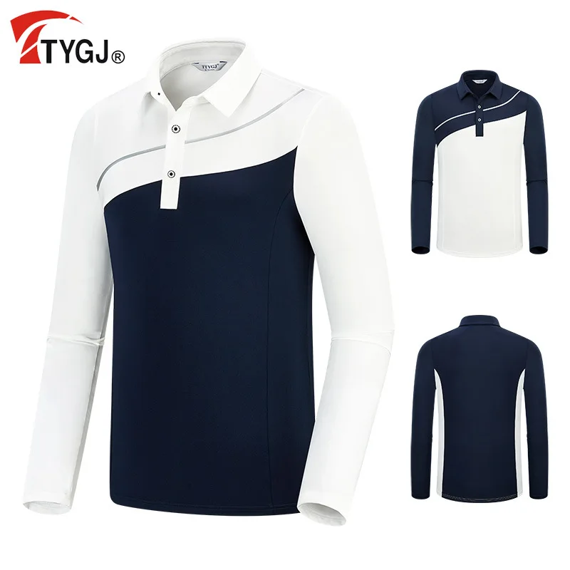 

TTYGJ Fall New Men's Section Golf Clothing Sports Polo Shirt Men's Long-sleeved T-shirt Sports Tops