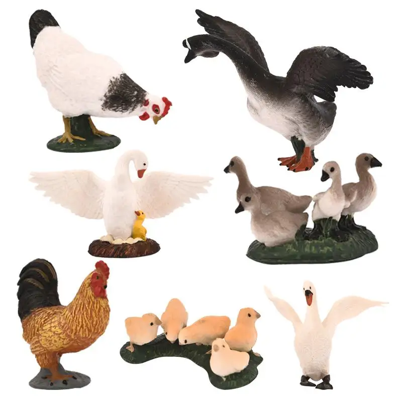 7 стиль муляж курицы утка гусь фигурки модель животного на ферме домашний декор