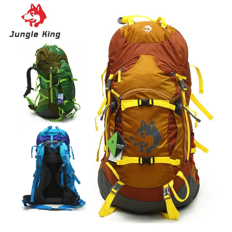 Jungle King CY1005 55L Camping Mountaineering Bag Pack Light Hiking Sports Travel Imported Nylon Multifunctional Sports Backpack