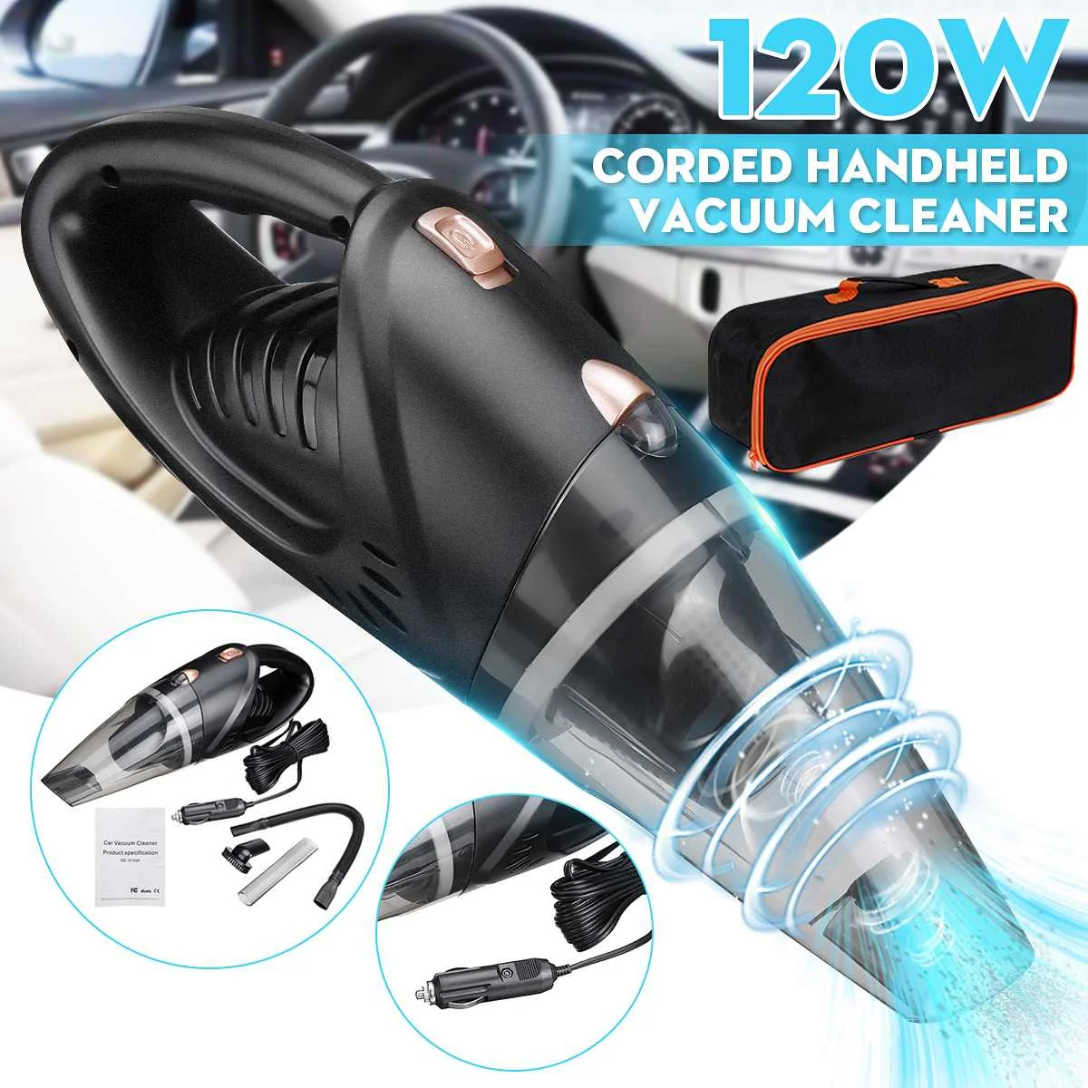 

Portable Wireless Mini Car Vacuum Cleaner Wireless High Power Wet and Dry for Car Cleaning and Homes Handheld Vacuum Clean