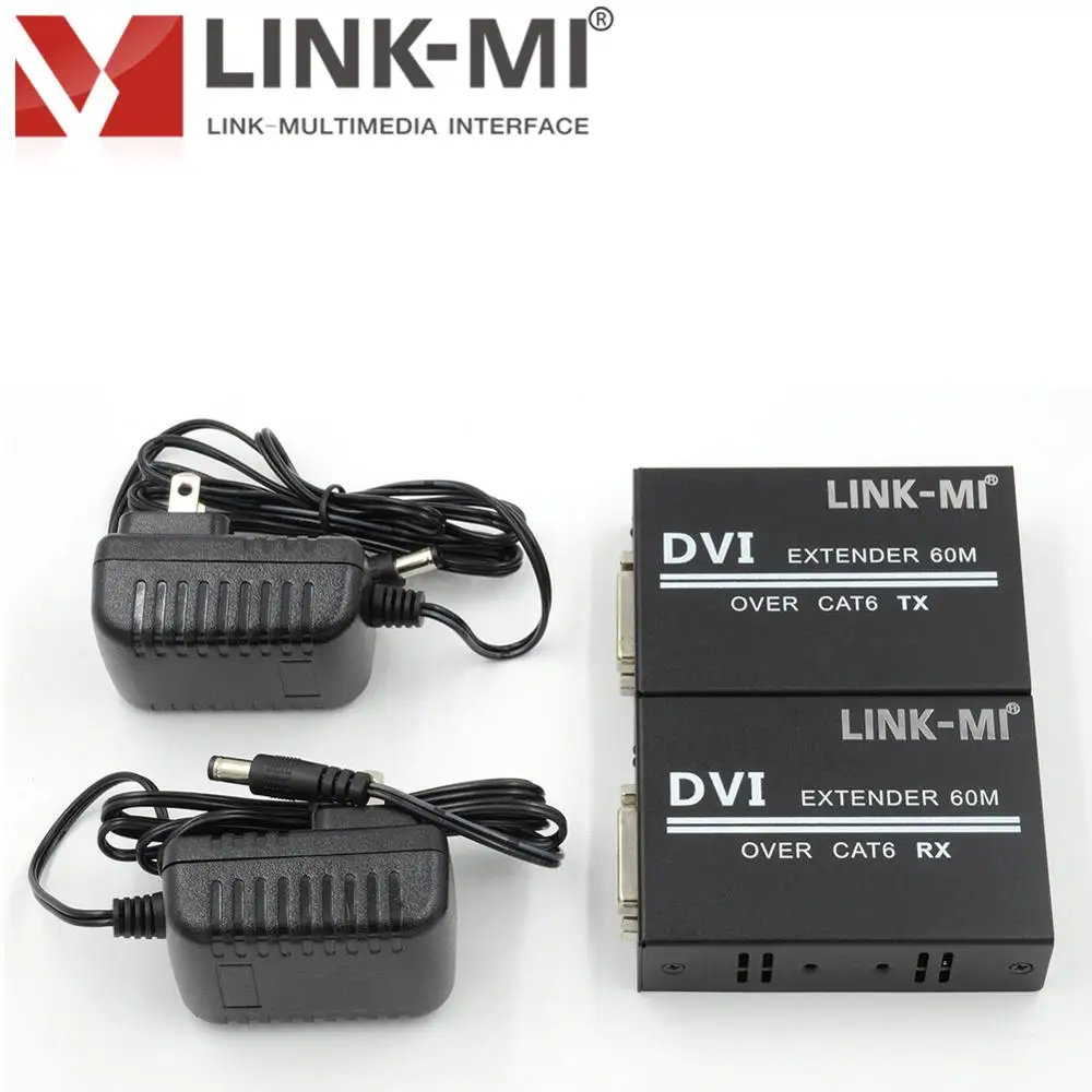LINK-MI DVI на глубину до 60 м удлинитель передатчик и приемник over single UTP LAN CAT6 хомут для кабеля HDMI сигнал 1080P DVI-CAT (art.: 799e59db3) - 799e59db3