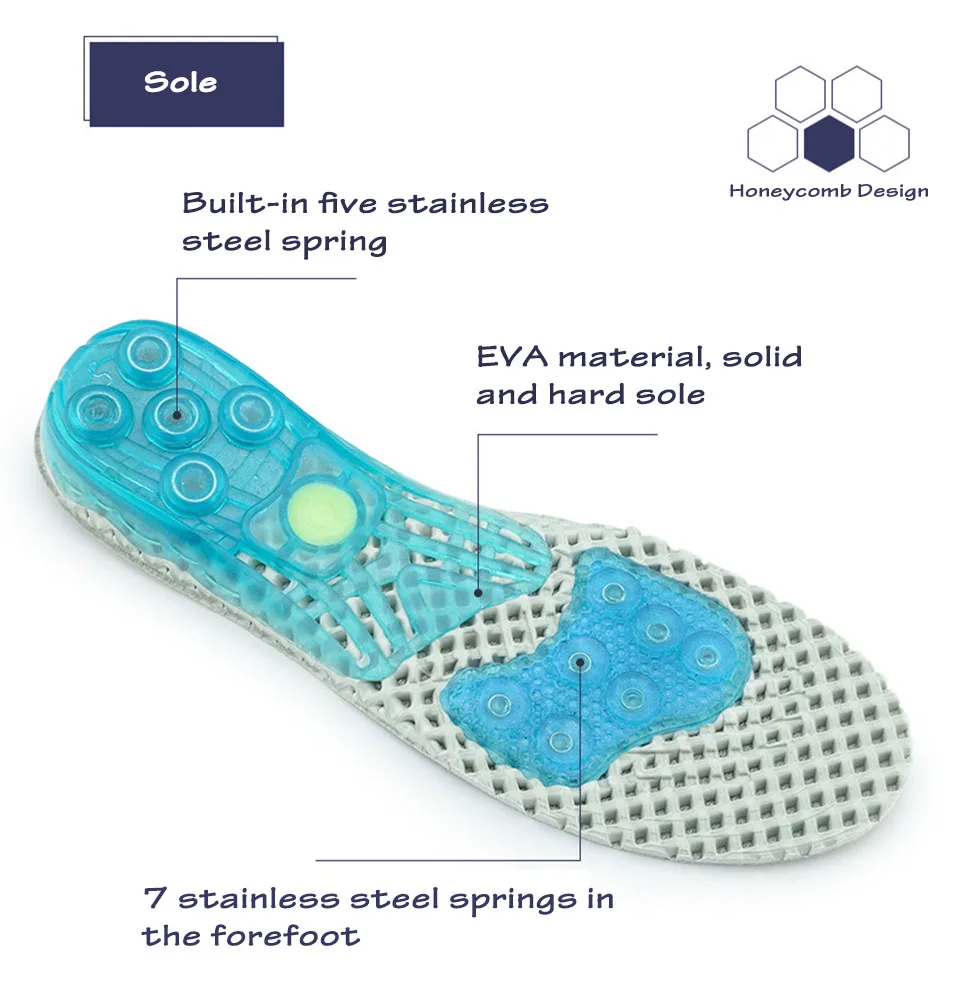EVA Spring silicone sole insole flat feet orthotic insoles arch support orthopedic inserts Plantar Fasciitis,Feet Pain,foot care