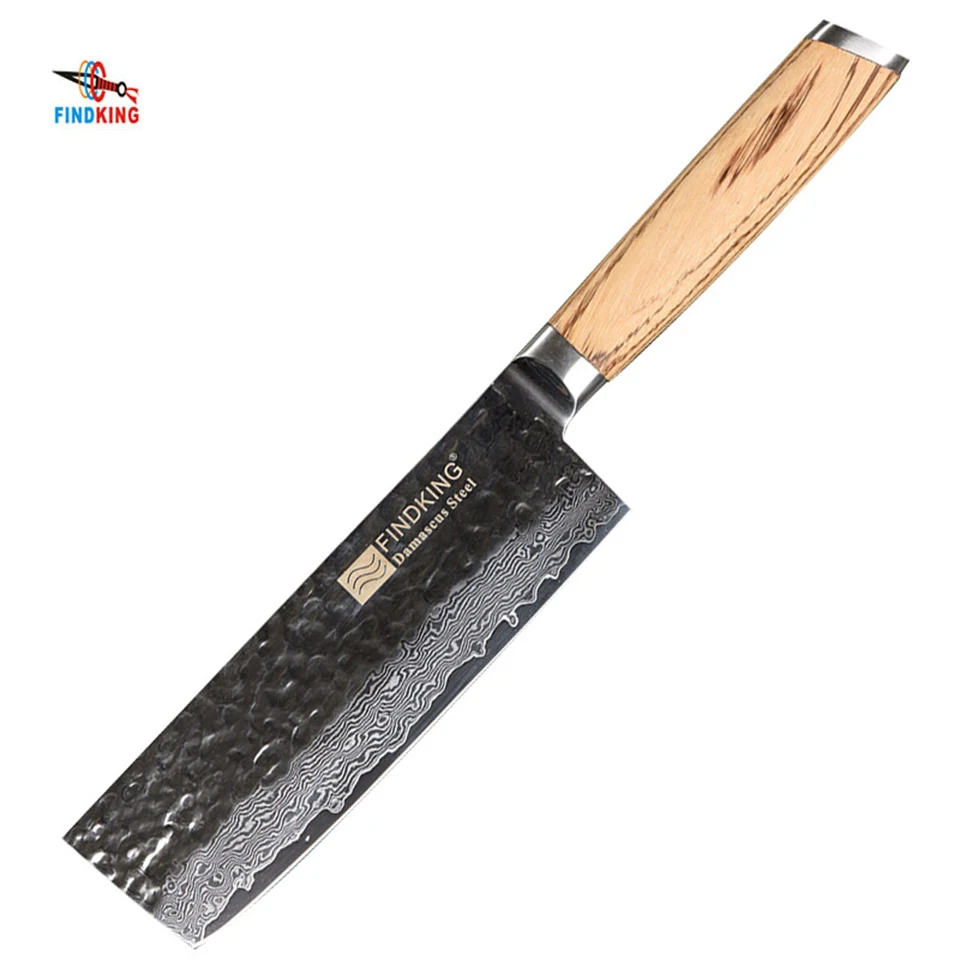 

6.5 Inch 67 Layers Damascus VG10 Steel Kitchen Knives Spindrift Veins Cleaver Nakiri Female Knife Japanese Zebra Wood Handle