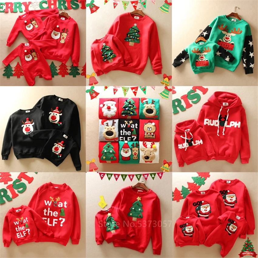 Рождественские свитера одинаковая семейная Одежда для маленьких девочек и