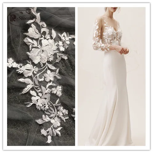 Кружевные цветочные наклейки зеркальные цветы свадебное платье сделай сам с