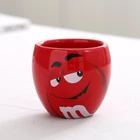 1 шт. чайные чашки M  Ms в зернах, мини керамические кофейные кружки с милым мультяшным рисунком, термобутылка для завтрака и воды, Рождественский подарок на день рождения