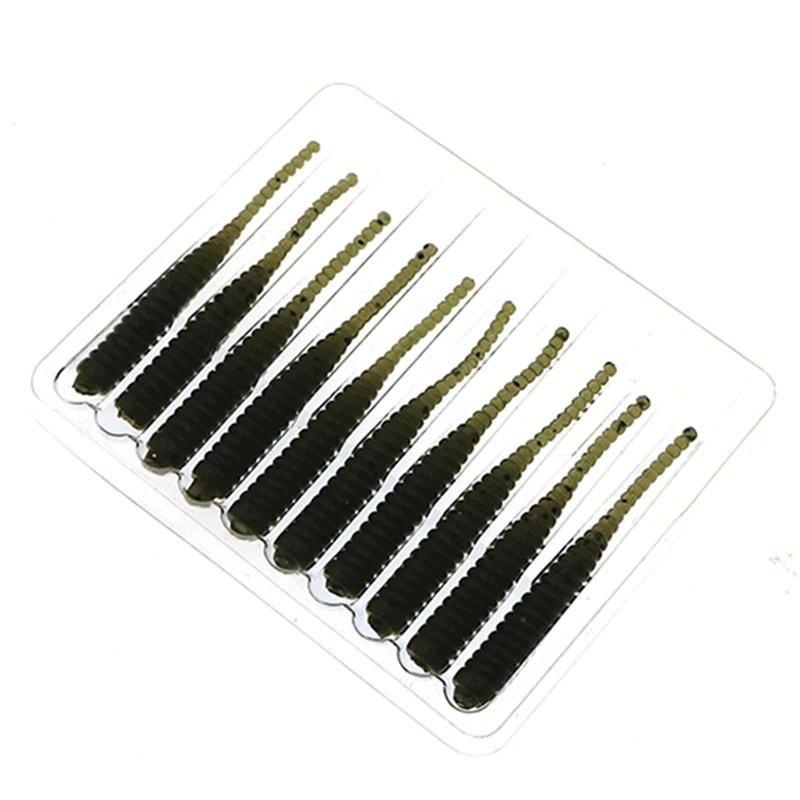 10 шт./пакет рыболовные приманки мини мягкий червь 0 3g 40 мм Игла хвост Мягкая