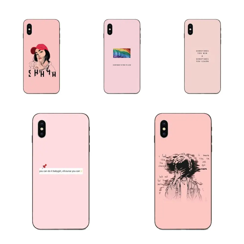 Набор розового фона граффити Стик рисунок текст классический для Apple iPhone 4 4S 5 5S SE 6