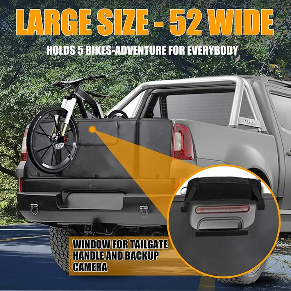 Waterproof Mountain Bike Pickup Tailgate Protection Pad With 5 Bike Frame Fixing Straps For Car Truck Bicycle Secure Accessories