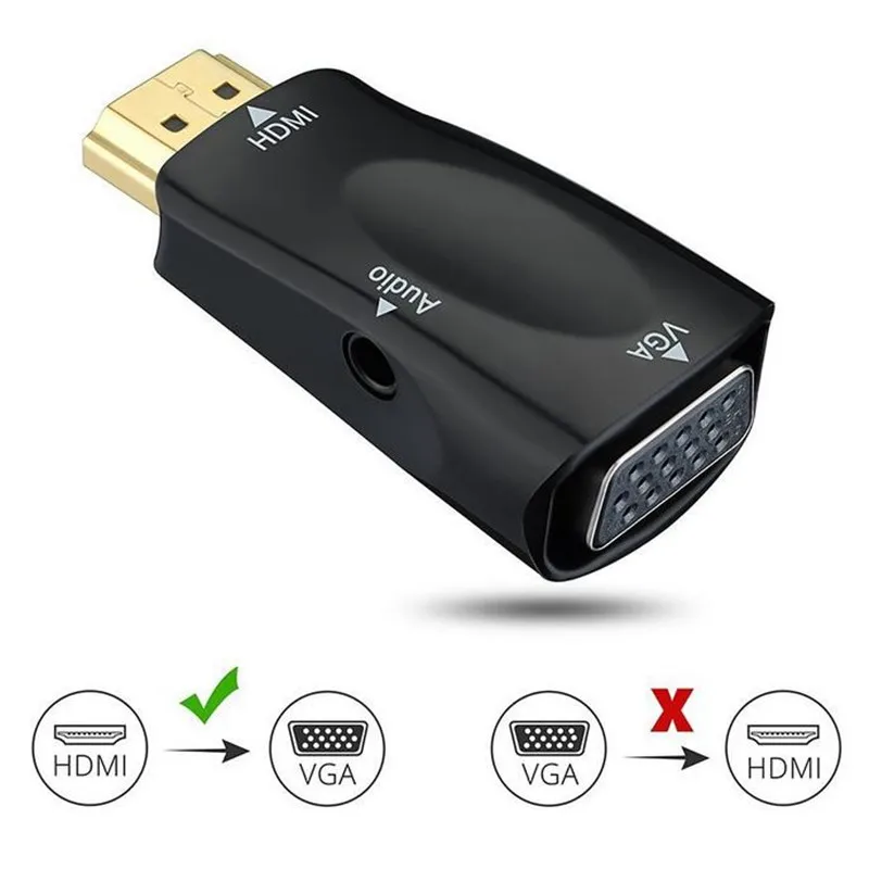 Переходник HDMI папа-VGA Мама с аудиопортом 3 5 мм адаптер AUX-кабеля Поддержка порта Full