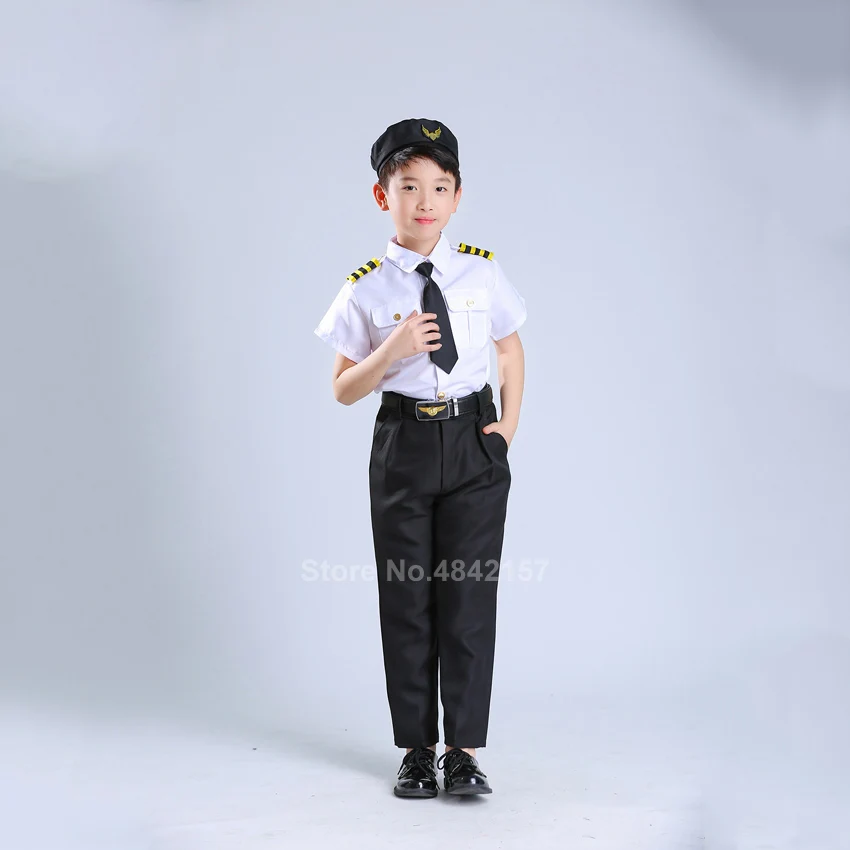 Детские карнавальные костюмы для девочек бортовой стюардесс самолет униформа