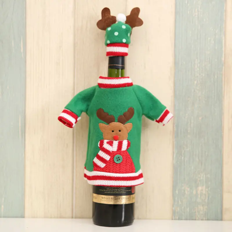 Рождество 2019 2 шт. чехол для винной бутылки с принтом Санта-Клауса снеговика оленя