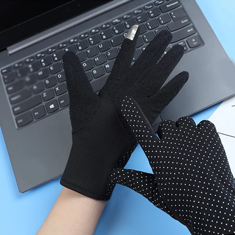 

Spring Summer Sunscreen Driving Gloves Women Touch Screen Thin Cotton Gloves Lace UV Sun Against Non Slip Riding Car Gloves