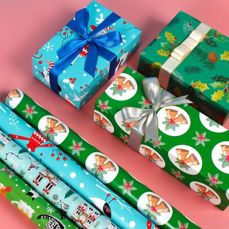 

6 Sheets 50x70cm Gift Wrapping Paper Present DIY Packing Wraps for Xmas Party