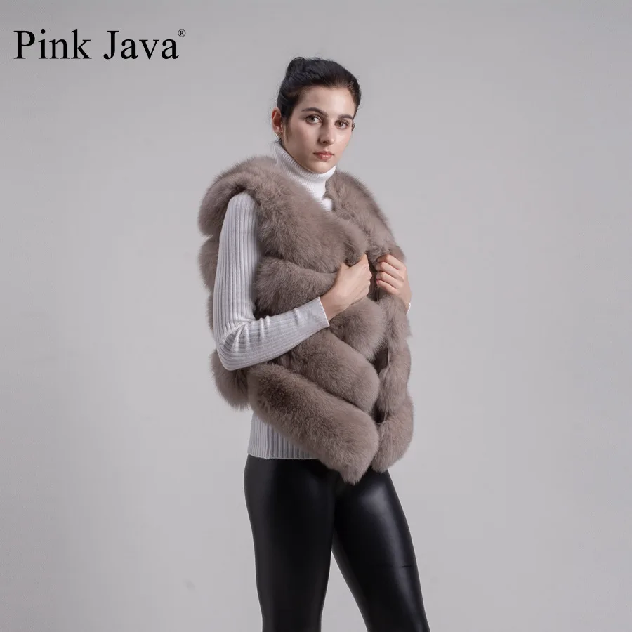 Розовое java QC8005 Новое поступление, горячая Распродажа, жилет из натурального Лисьего меха для женщин и девочек