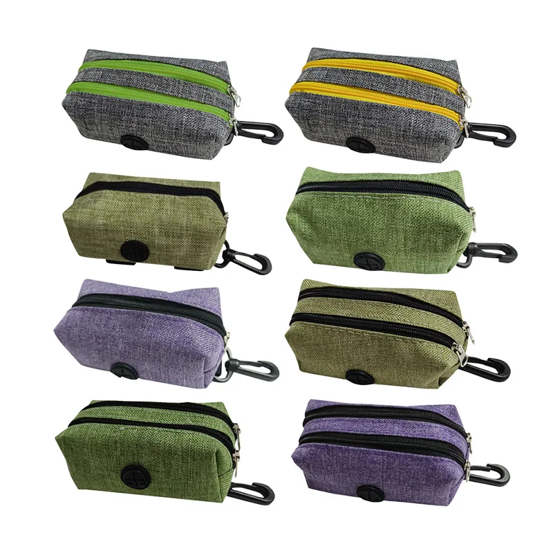 

Portable Pet Poop Waste Bag For Dog Cat Garbage Bag Dispenser Zippered Pouch Leash Attachment Lightweight Storage Bag Outdoor