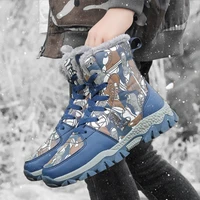 winter kids boots for boys snow boots children shoes warm plush platform ankel boots kids blue snow boots teenage boy rain boots
