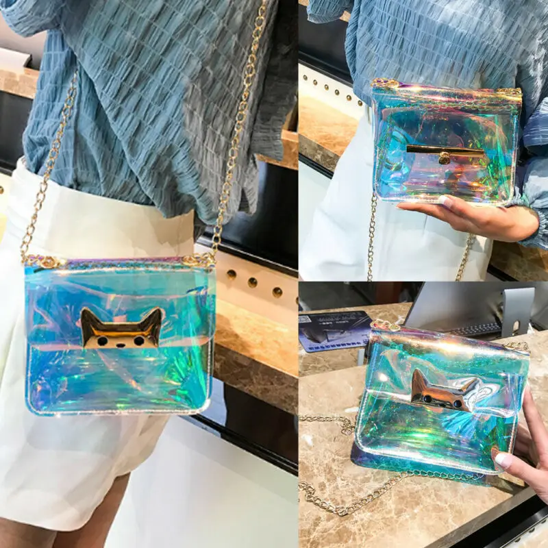 Сумки для женщин голографическая лазерная сумка прозрачная маленькая