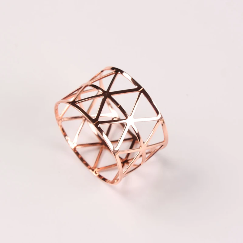 6/10 шт. розовое золото металлические геометрические полые кольца для салфеток