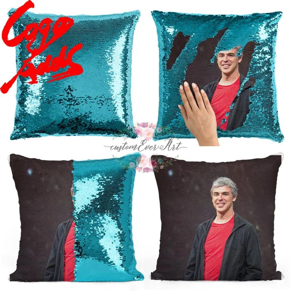 

Larry Page sequin pillow | sequin Pillowcase | Two color pillow | gift for her | gift for him | pillow | magic pillow