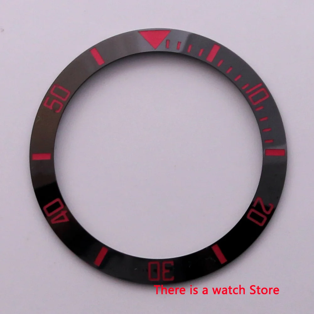 

38 мм керамический корпус вставки черные с белыми отметками fit 40 мм чехол для часов SUB автоматические часы мужские часы
