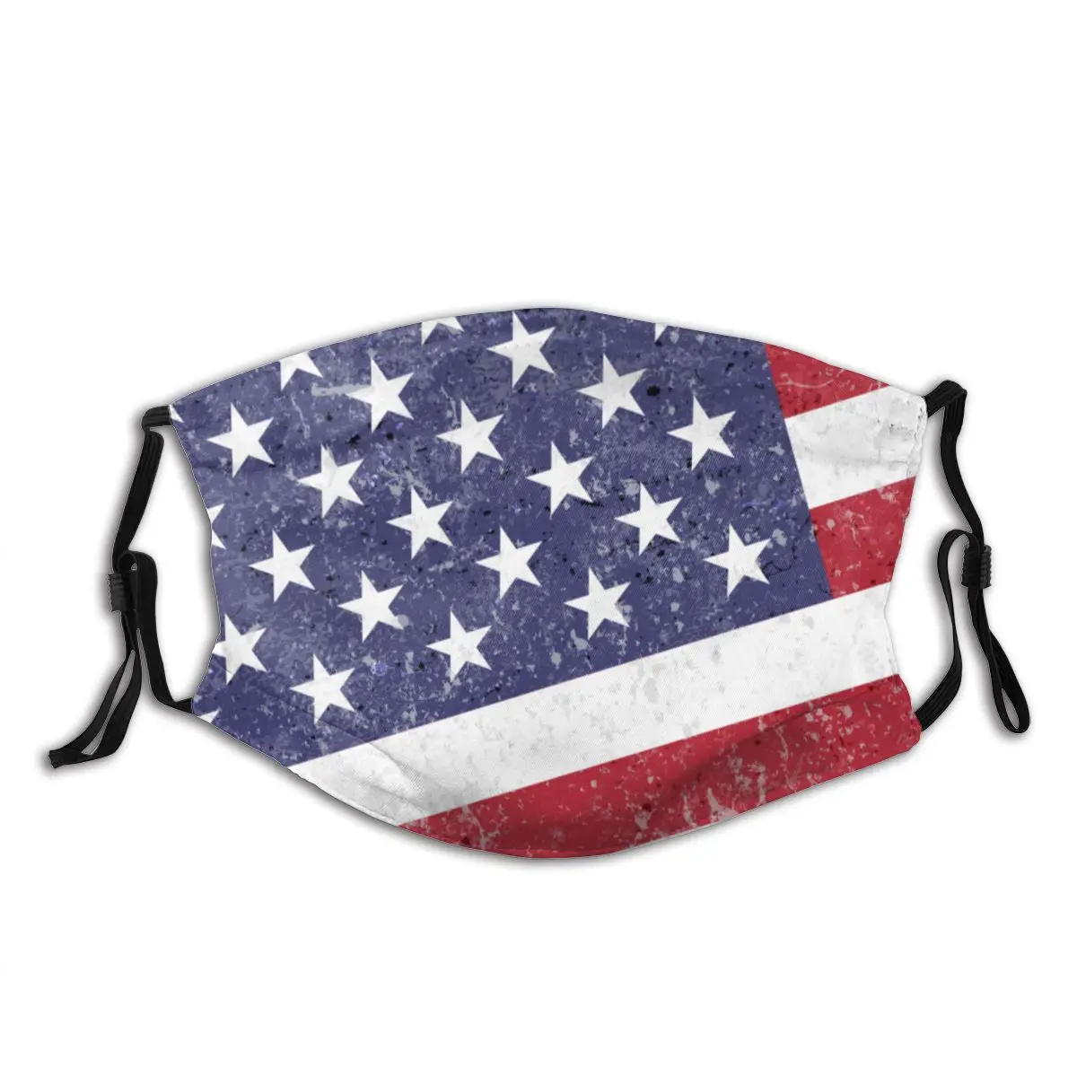 

Vintage Grunge American Flag Washable Trendy Mouth Face Mask with Filter Anti Wind Dustproof Winter Protection Cover Respirator
