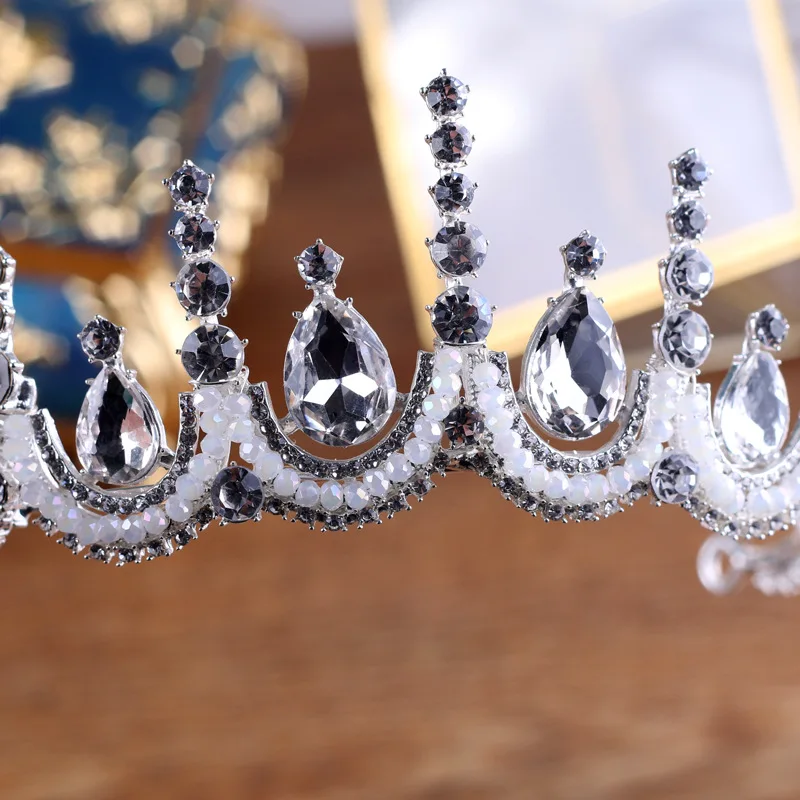 JaneVini 2019 элегантные серебряные стразы Свадебные короны ручной работы повязка на