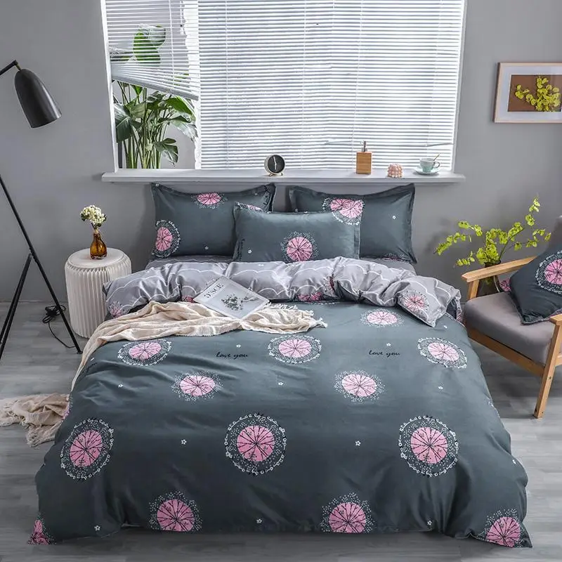 

Simple style home textile sanding quilt cover, four-piece cotton non-balling soft and skin-friendly oversized four-piece bedding