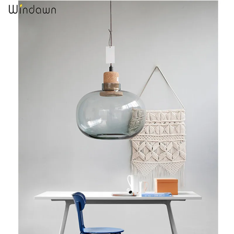 Windawn Nordic Pendant Lights Glass Ceiling Lamp Cork Hanging Classics Hotel Dining Room Bedroom For | Освещение