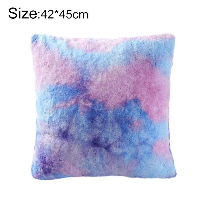 

Cushion Covers Short Plush Colorful Tie-Dye Pillowcase Home Decoration Sofa Bedroom Office Pillow Cushion Cover Home Textiles