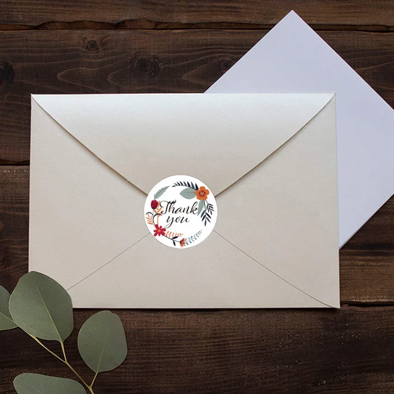 

500pcs/roll Thank you Stickers Label Gift Box Thank you Label Sticker Handmade Card Gifts Thank You Sticker For Wedding Birthday