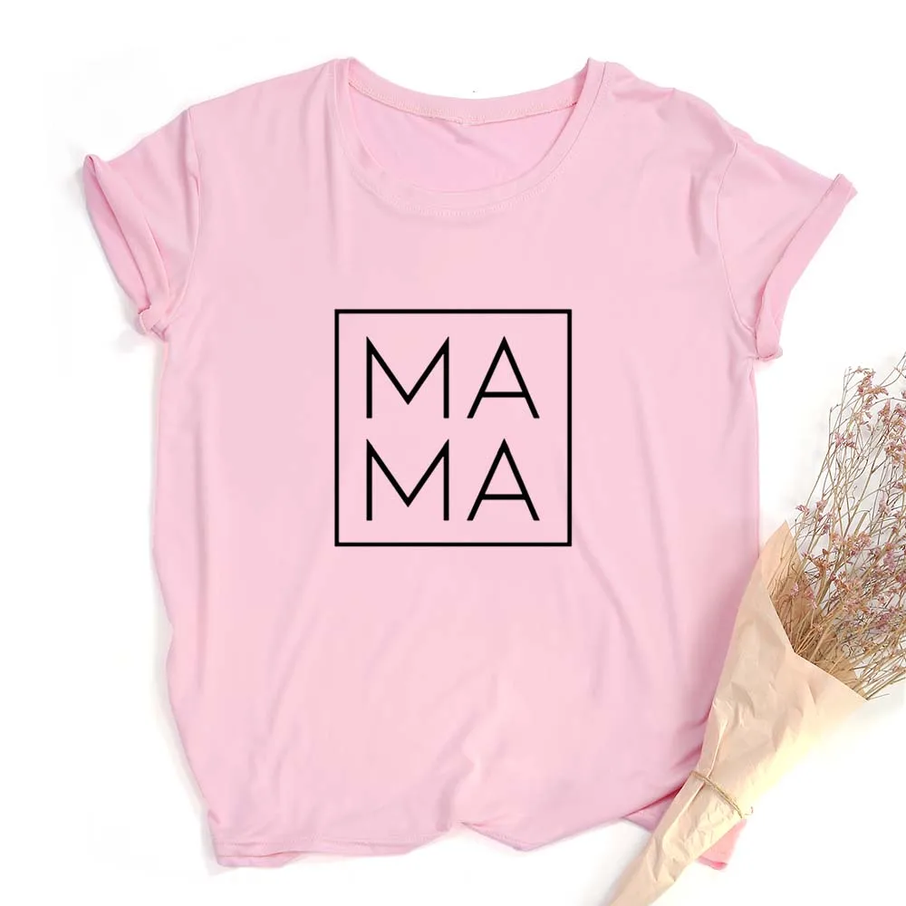 I Love Mama с квадратным принтом женские летние футболки мама жизнь коротким рукавом для девочек подарок мамы