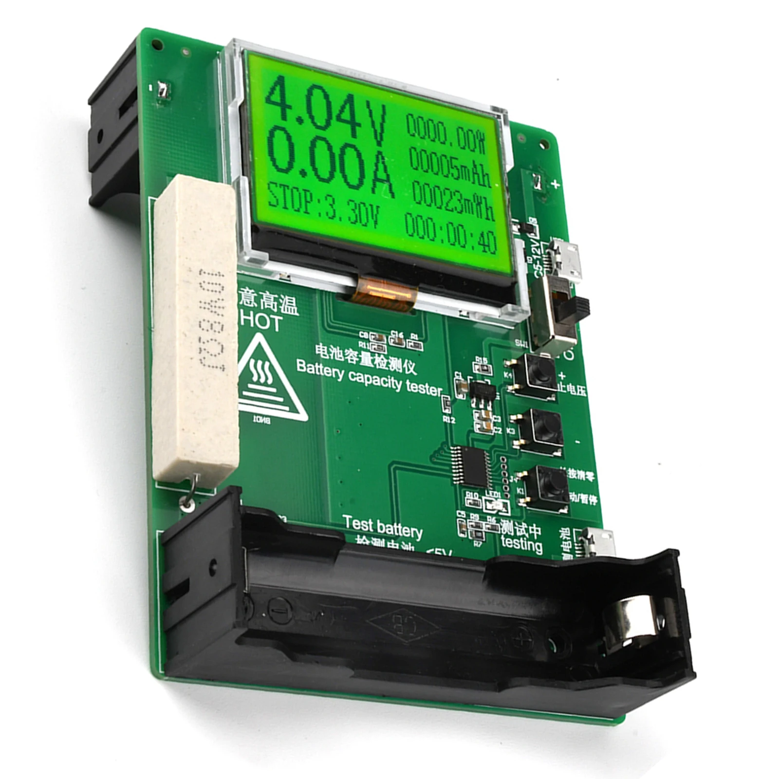 

LCD Display 18650 Lithium Battery Capacity Tester Module 128X64 LCD Display Power Bank Capacity Test 0~9999mAh