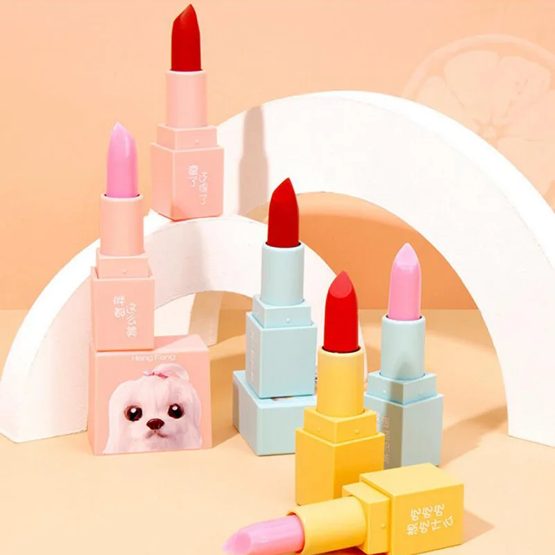 

2 шт./компл. набор помад, меняющий цвет бальзам для губ и матовая помада, бархатный цвет