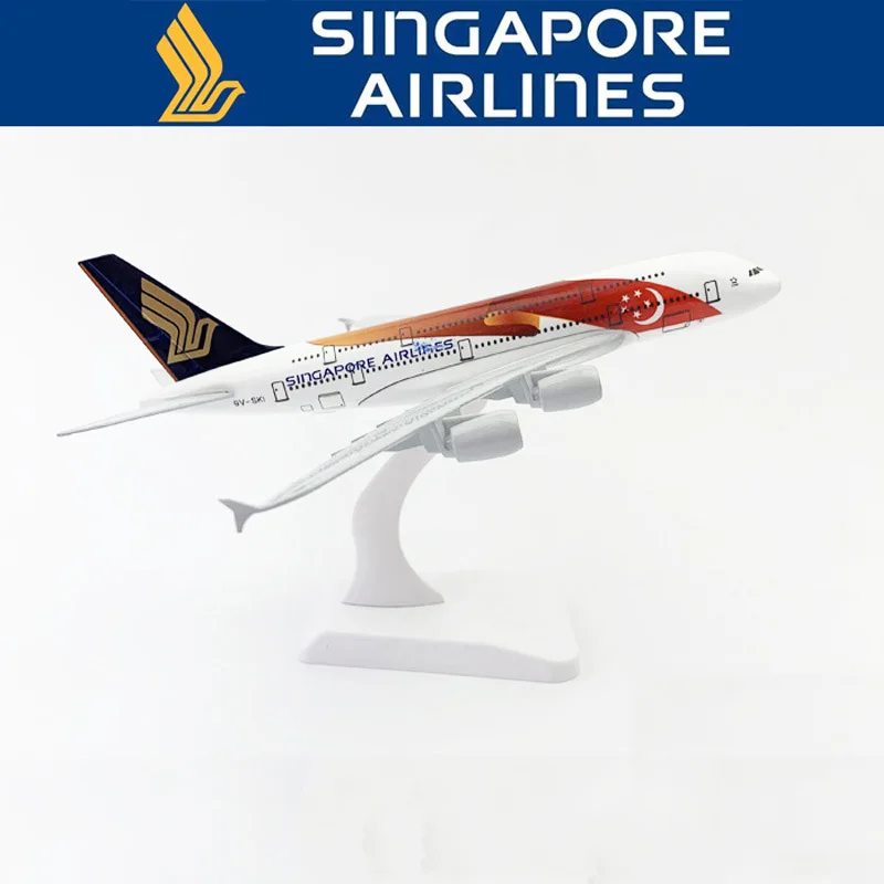 

20/16cm 4 Singapore Airbus A380 Tiger airway with wheels alloy aircraft model planekids Children birthday gifts toys display