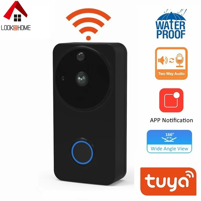 Tuya 1080P HD Video Doorbell Camera WiFi Smart Life Wireless Camera Two Way Communication Battery Power Doorbell System Intercom