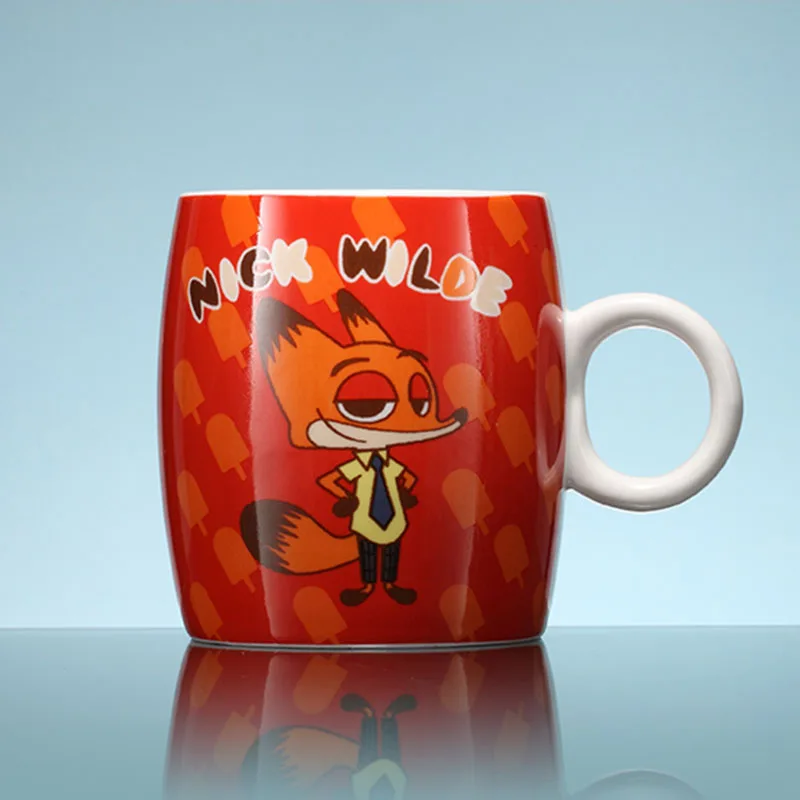 C Disney Zootopia 300 рюмка, мл Q Edition Мультфильм ник Джуди керамическая чашка милый ребенок мальчик термос для девочек офисные чашки для молока кофе Рождественский подарок - Цвет: C