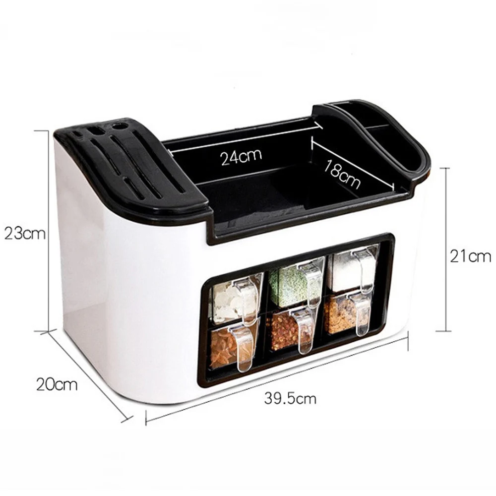 

Multifunctional Storage Rack Seasoning Box Organizer Kitchen Spices Sauce Knife Holder Kitchen Containers Shelves Kitchen Shelf