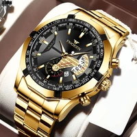 FNGEEN Luxury Men's Watches Stainless Steel Band Fashion Waterproof Quartz Watch For Man Calendar Male Clock Reloj Hombre S001 1