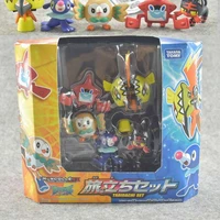pokemon rowlet popplio litten tapu koko action figures eevee set model toy collection desktop decoration