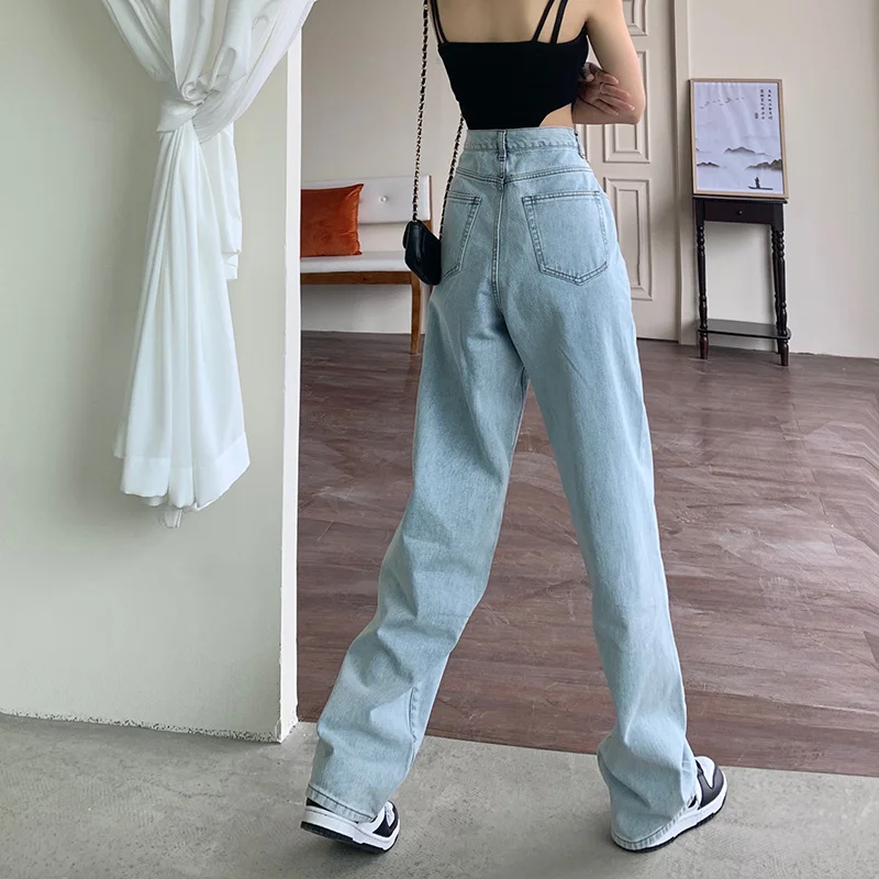 Женские джинсы с завышенной талией легкие летние тонкие брюки новинка 2021 модные