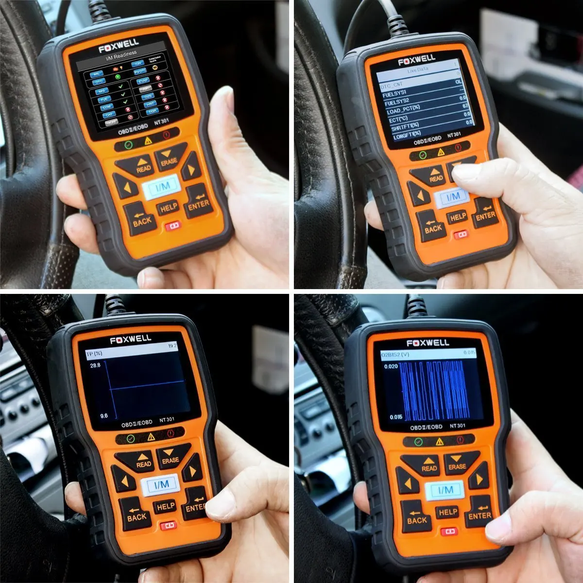 

Foxwell NT301 OBD2 Automotive Scanner Read Clear Code DTCs Check Engine Light Lookup Auto Diagnostic Tool Full OBD Function