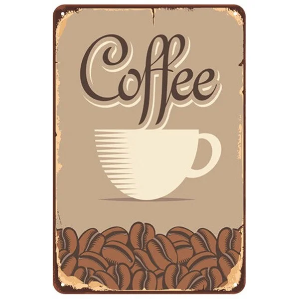 

Coffee Plaque Metal Vintage Tin Sign Pin Up Shabby Chic Decor Metal Signs Vintage Bar Decoration Metal Poster Pub Metal Plate