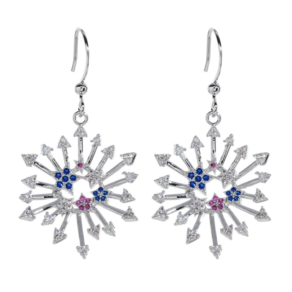 Евро-американские модные радиоактивные пятиугольные циркониевые серьги