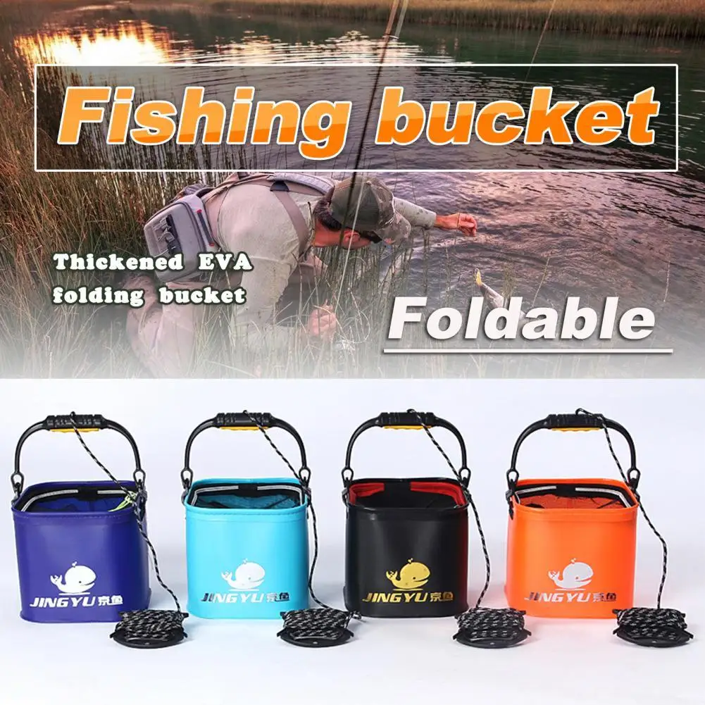 

Fishing Bucket Folding Portable Collapsible Multifunctional Fish Live Bait Container for Fishing Accessories