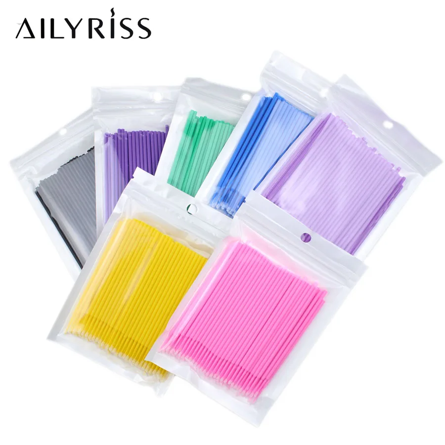 

500pcs/lot Micro Brushes Make Up Eyelash Extension Disposable Eye Lash Glue Cleaning Brushes Free Applicator Sticks Makeup Tools