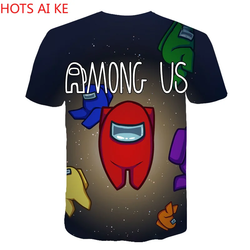 

Cute Among Us New Game Men's T-Shirts For Children 2021 Fun Summer Tops Cartoon T-Shirt Pattern Hip Hop Neutral Parent-Child Out
