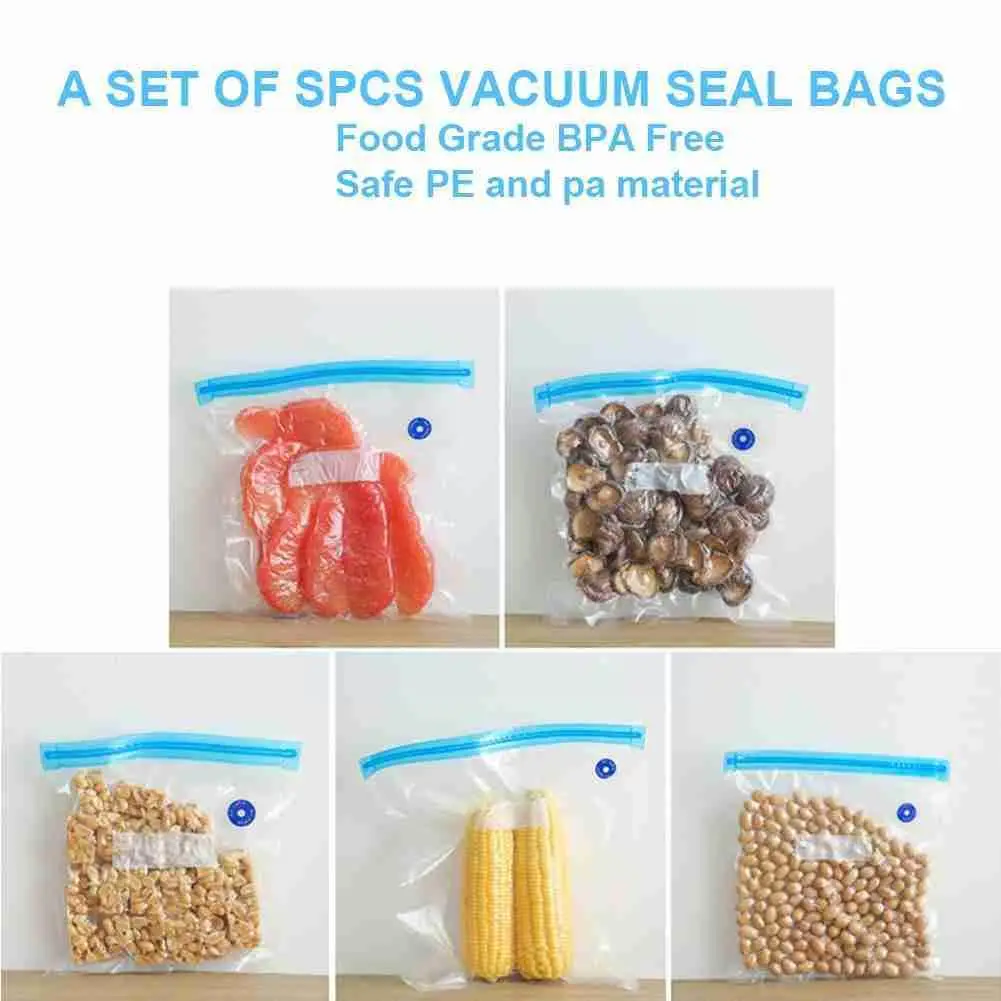

USB Electric Handheld Automatic Vacuum Sealer Food Vacuum Packaging Machine Sealing 5pcs Sealer Food Saver Bags